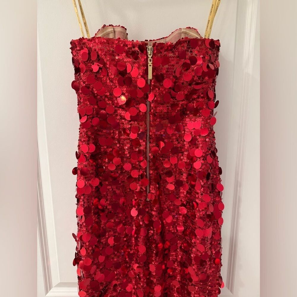 NWOT BRONX AND BANCO FARAH RED STRAPLESS GOWN - Picture 13 of 15